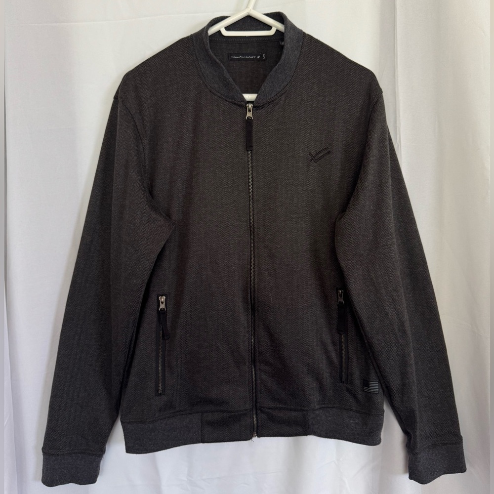 William Rast Charcoal Zip-Up Sweater